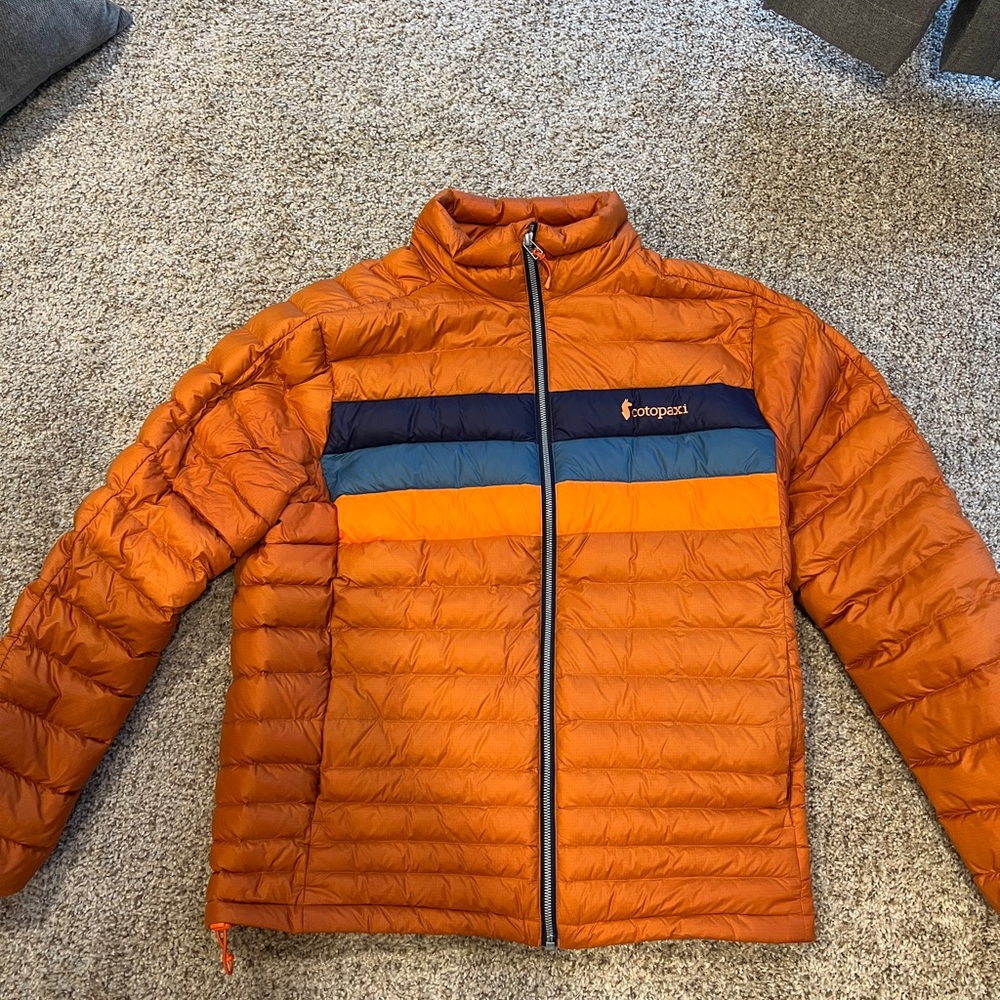 Cotopaxi Orange Puffer Jacket